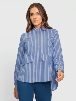 Rick Cardona Chemisiers<Chemisier à manches longues col montant