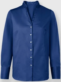 Ashley Brooke Chemisiers<Chemisier à volants encolure en v féminine avec charmant col montant volanté