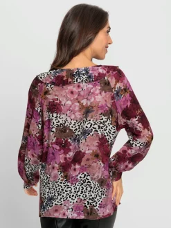 Ashley Brooke Chemisiers<Chemisier à volants motif élégant