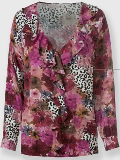 Ashley Brooke Chemisiers<Chemisier à volants motif élégant