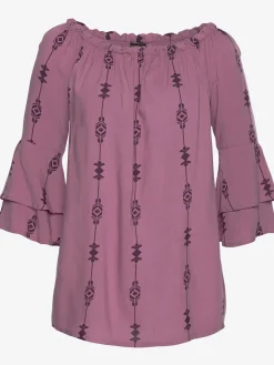 LASCANA Chemisiers<Chemisier carmen manches 3/4 à volants