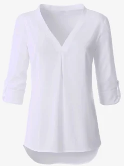 Chemisiers<Chemisier col en v long et élégant