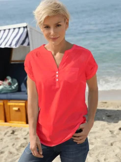 Chemisiers<Chemisier col rond pinces poitrine structurantes