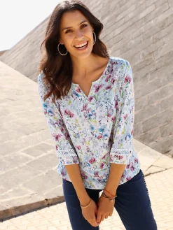 Chemisiers<Chemisier coloré nombreuses fleurs élégantes