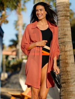 feel good Maillots De Bain<Chemisier de plage qualité mousseline fluide