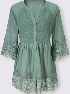 Alessa W. Tenues De Cérémonie<Chemisier empiècements dentelle ourlet et manches