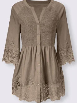 Alessa W. Tenues De Cérémonie|Chemisiers<Chemisier empiècements dentelle ourlet et manches