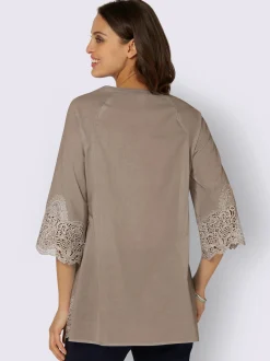 Alessa W. Tenues De Cérémonie|Chemisiers<Chemisier empiècements dentelle ourlet et manches