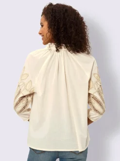 Linea Tesini Chemisiers<Chemisier en coton broderie avec ourlet ajouré