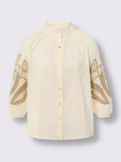 Linea Tesini Chemisiers<Chemisier en coton broderie avec ourlet ajouré