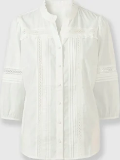 Chemisiers<Chemisier en coton détails transparents en dentelle