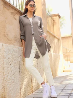 Mandarin Chemisiers<Chemisier en coton pur coton