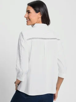 Chemisiers<Chemisier en coton superbe broderie de madère