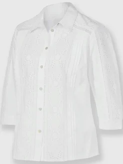 Chemisiers<Chemisier en coton superbe broderie de madère