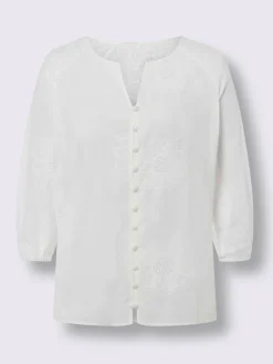 Linea Tesini Chemisiers<Chemisier en coton superbe broderie ajourée