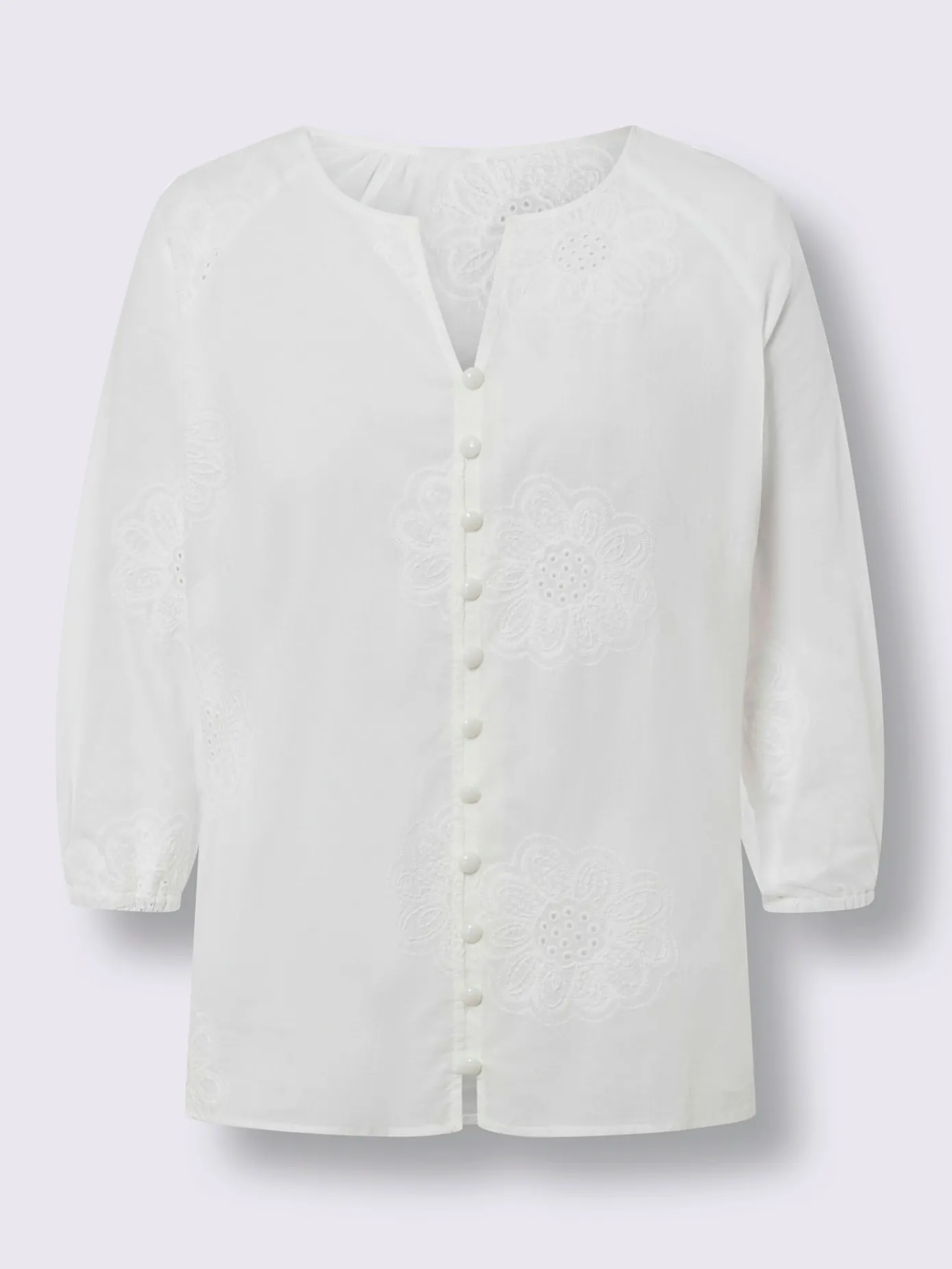 Linea Tesini Chemisiers<Chemisier en coton superbe broderie ajourée