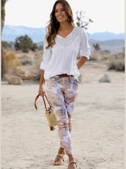 LASCANA Chemisiers<Chemisier en crêpe ceinture élastique à la finition des manches