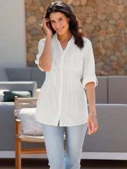 Chemisiers<Chemisier en dentelle pur coton