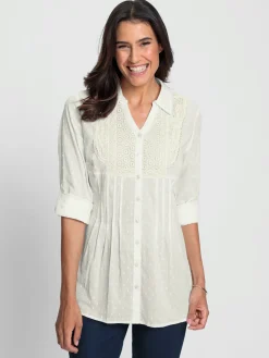 Chemisiers<Chemisier en dentelle pur coton