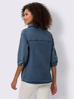 Linea Tesini Chemisiers<Chemisier en jean col à revers élégant