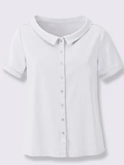 Linea Tesini Chemisiers<Chemisier en jean élégant col claudine doublé