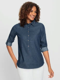 Collection L Chemisiers<Chemisier en jean pur coton