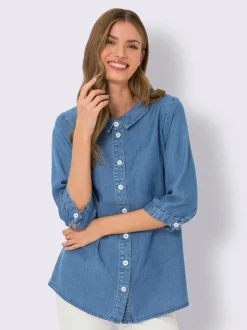 Linea Tesini Chemisiers<Chemisier en jean pur lyocell