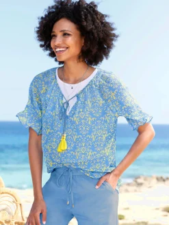 Linea Tesini Chemisiers<Chemisier en mousseline motif imprimé exclusif