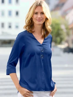 Creation L Chemisiers<Chemisier en satin détails fantaisie décontractés