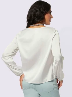 Creation L Chemisiers<Chemisier en satin encolure en v affinante