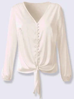 Creation L Chemisiers<Chemisier en satin encolure en v affinante