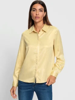 Rick Cardona Chemisiers<Chemisier en satin fines rayures couleur argent