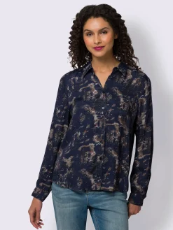 Linea Tesini Chemisiers<Chemisier en satin imprimé aux coloris harmonieux