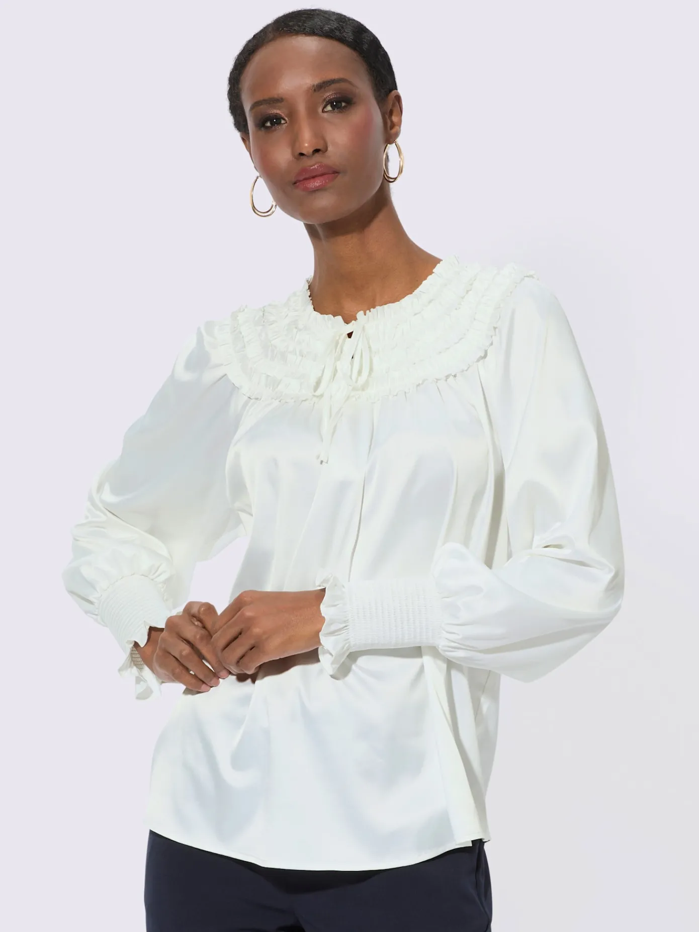 Creation L Chemisiers<Chemisier en satin polyester recyclé