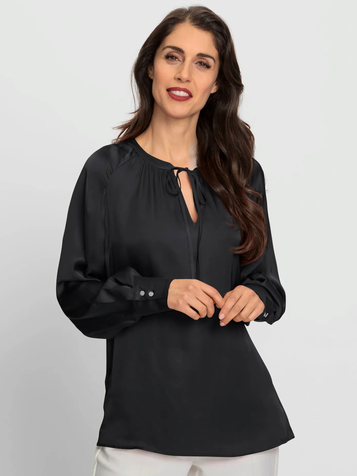 Ashley Brooke Chemisiers<Chemisier en satin pure viscose