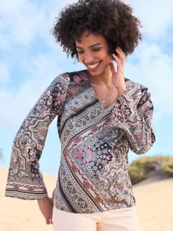 Linea Tesini Chemisiers<Chemisier en satin qualité tissée