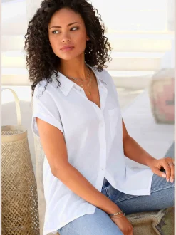 LASCANA Chemisiers<Chemisier estival avec patte de boutonnage