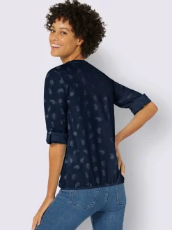 Chemisiers<Chemisier imprimé col rond manchettes boutonnées