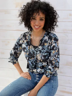 Linea Tesini Chemisiers<Chemisier imprimé floral délicat