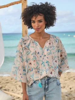 Linea Tesini Chemisiers<Chemisier lien à nouer avec houppes