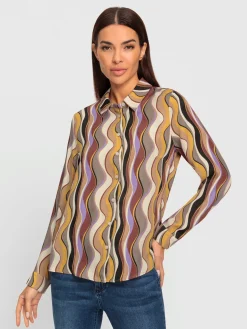 Rick Cardona Chemisiers<Chemisier motif vagues décoratif