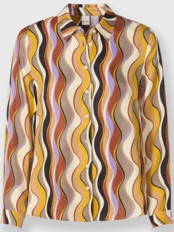 Rick Cardona Chemisiers<Chemisier motif vagues décoratif