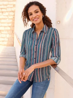Collection L Chemisiers<Chemisier rayé viscose (ecovero)