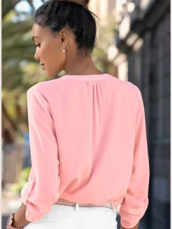 LASCANA Chemisiers<Chemisier sobre avec col v