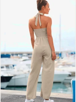 LASCANA Combinaisons|Pantalons<Combinaison avec bride au cou larges bretelles à nouer