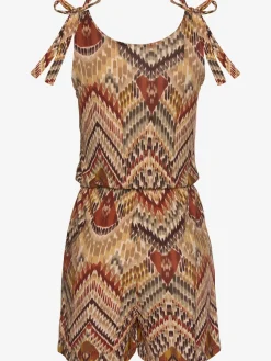 LASCANA Combinaisons|Pantalons<Combinaison courte encolure ronde avec patte de boutonnage