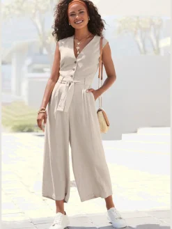 LASCANA Combinaisons|Pantalons<Combinaison courte patte de boutonnage devant