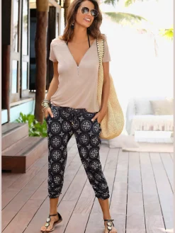 LASCANA Pantalons<Corsaire de plage pantalon d'été en viscose douce