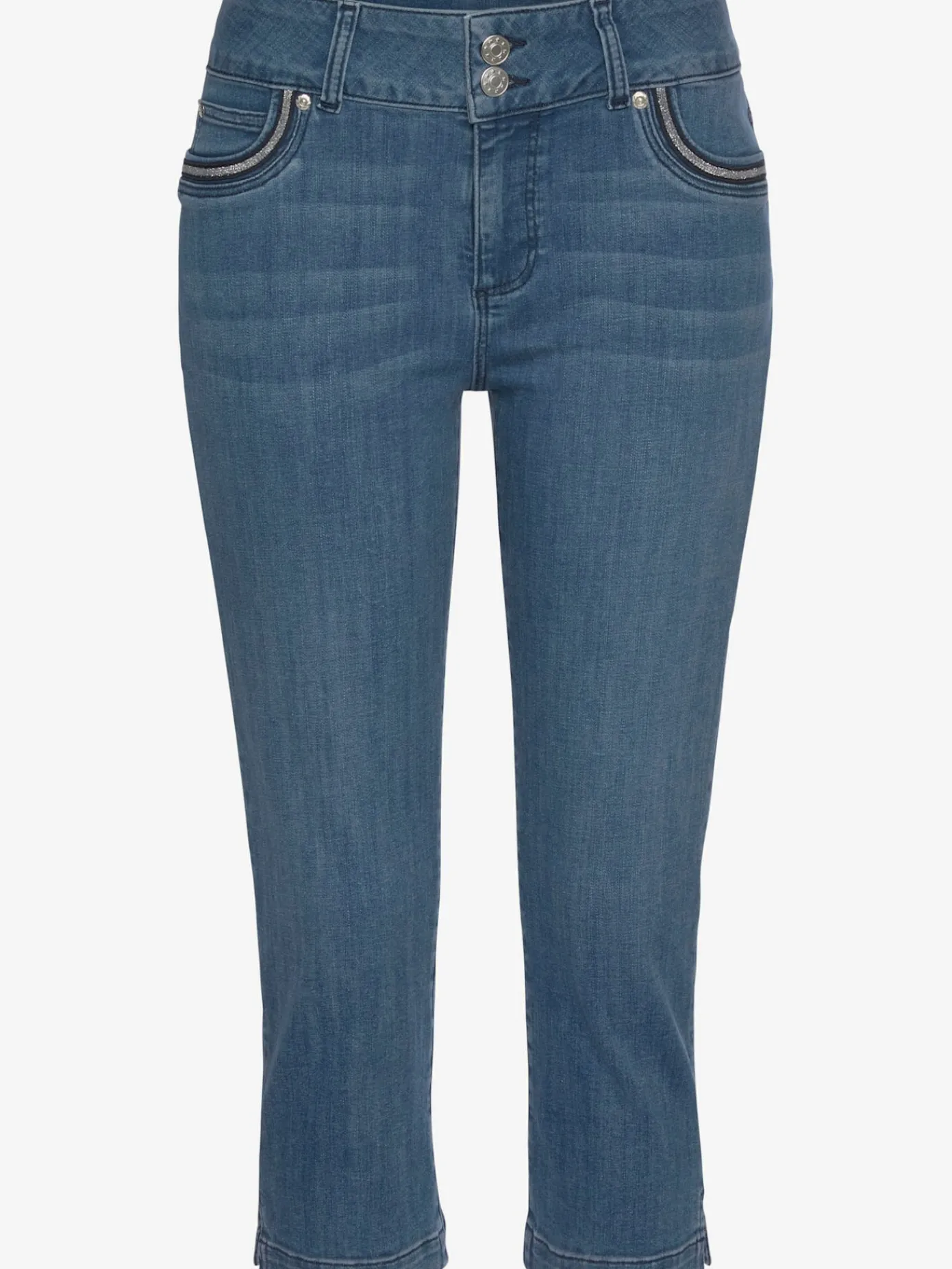 LASCANA Jeans|Pantalons<Corsaire en jean à deux boutons