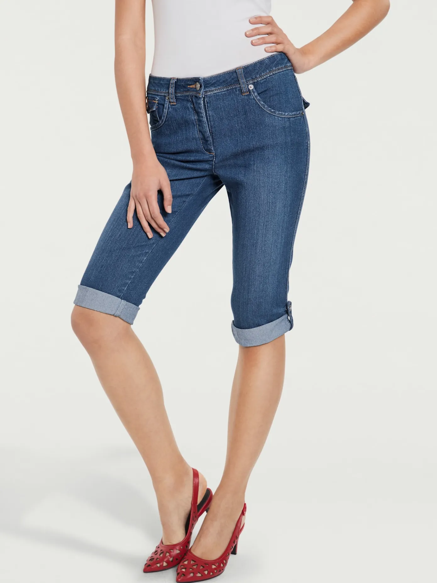 Ashley Brooke Jeans|Pantalons<Corsaire en jean coupe skinny